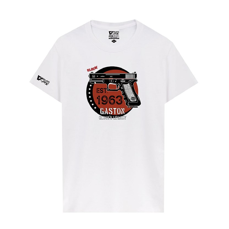 เสื้อยืดสกรีนลาย VALOR PX - Gaston Glock's Legacy T-Shirt เสื้อใส่เที่ยว ลายกราฟิก