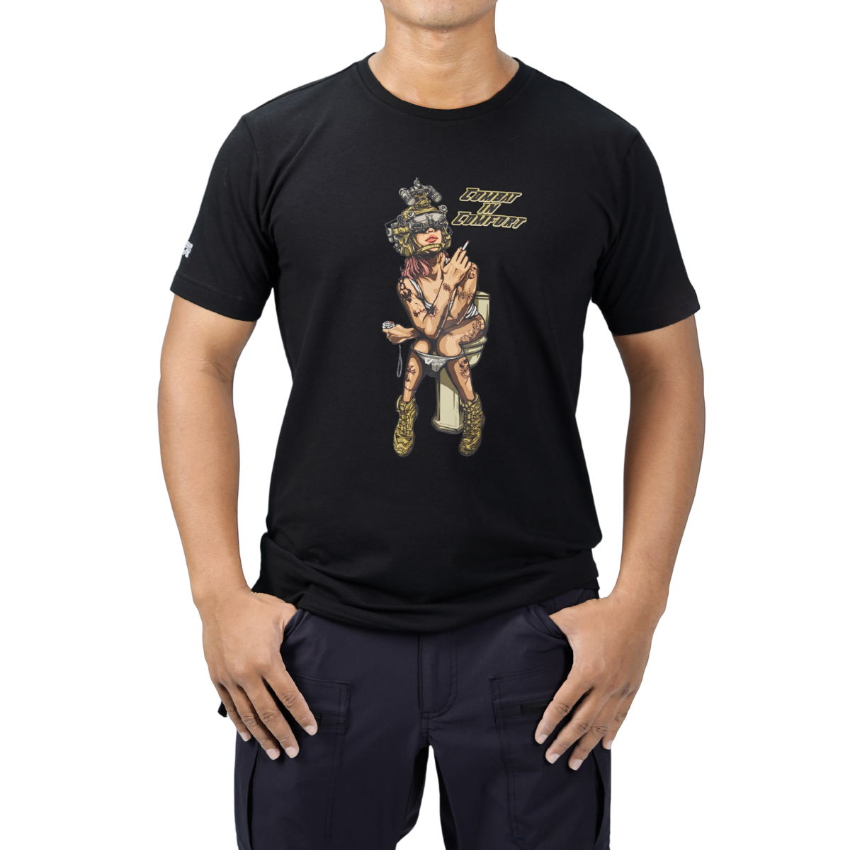 เสื้อยืดสกรีนลาย VALOR PX - Combat in Comfort T-Shirt เสื้อใส่เที่ยว ลายกราฟิก