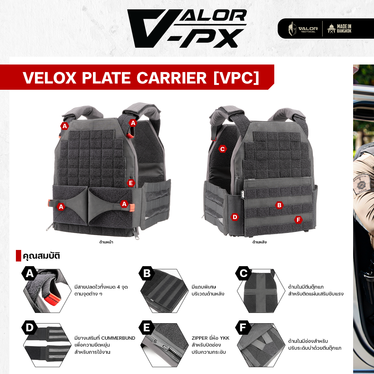 เสื้อเกราะ VALOR PX - Velox Plate carrier [VPC]