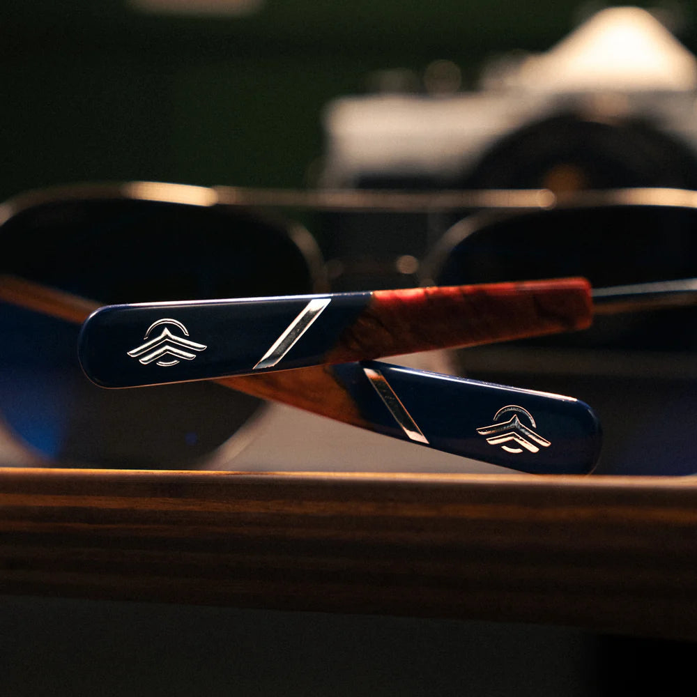 ขาแว่น Randolph  Aviator Gunmetal & Atlantic Blue