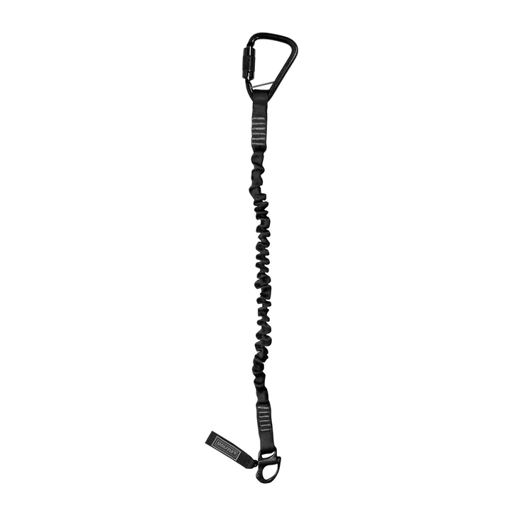 Fusion Helo Retention Lanyard BLK Auto-Locking Carabiner and Shackle [48 Inches]