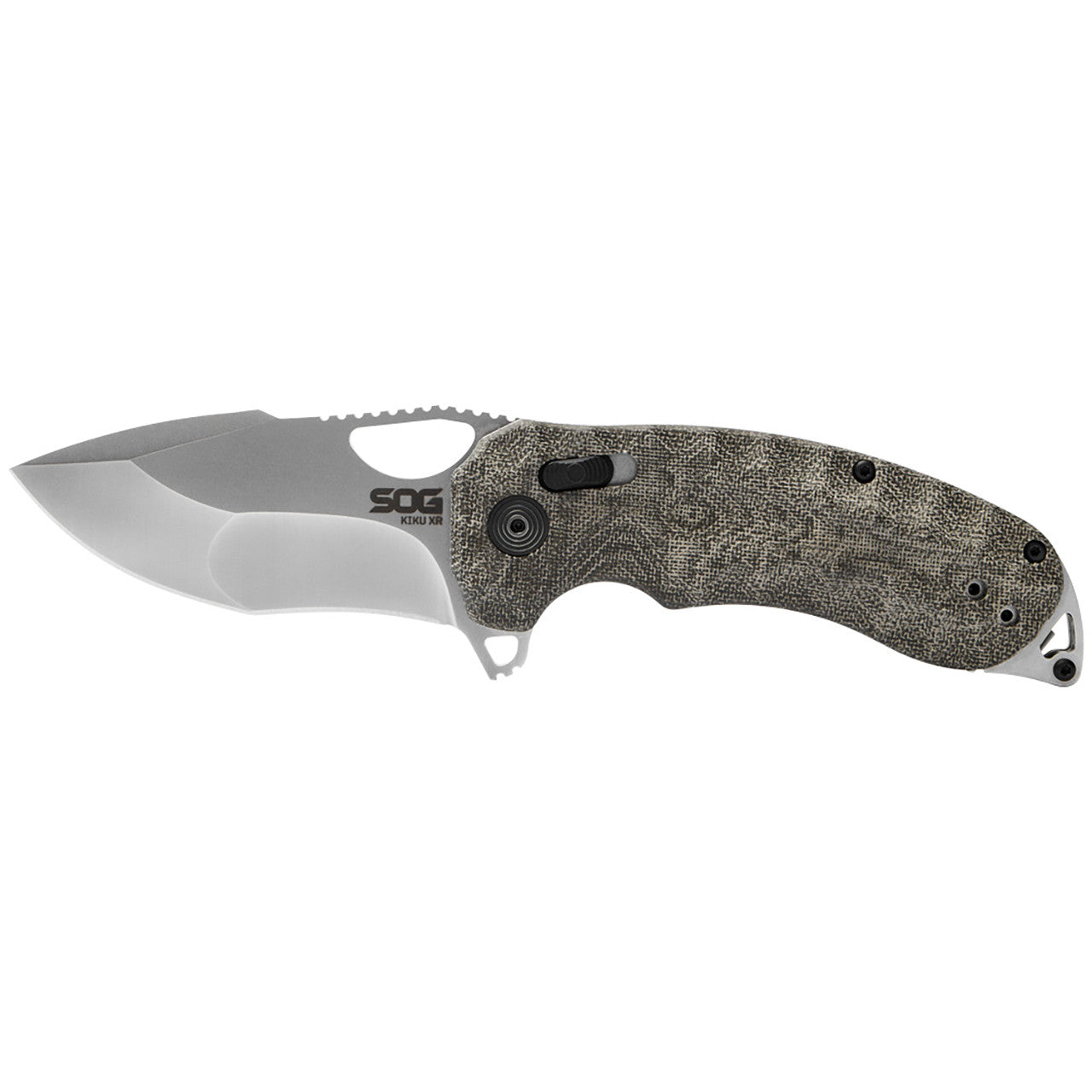 SOG Kiku XR - Natural Linen Micarta, Outdoor Use Folding Knife