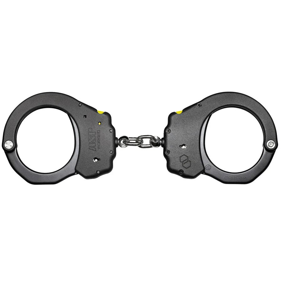 ASP Chain Ultra PLUS Handcuffs (Aluminum) - Black, 1 Pawl (Yellow Tactical)