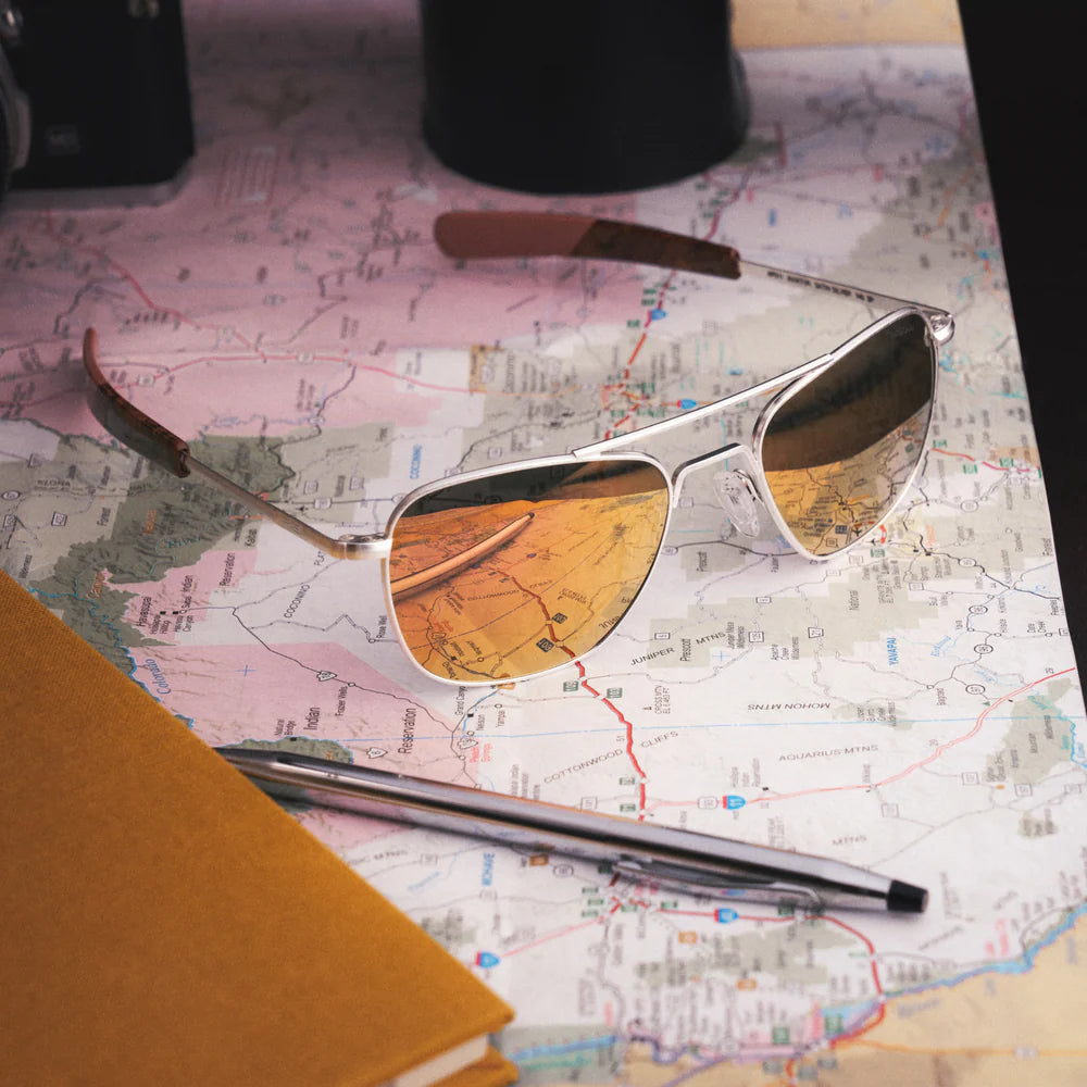 Randolph - Aviator Satin Silver & Rose Gold Mirror