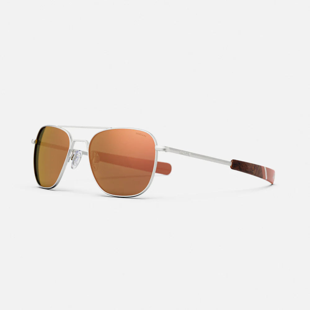 Randolph - Aviator Satin Silver & Rose Gold Mirror