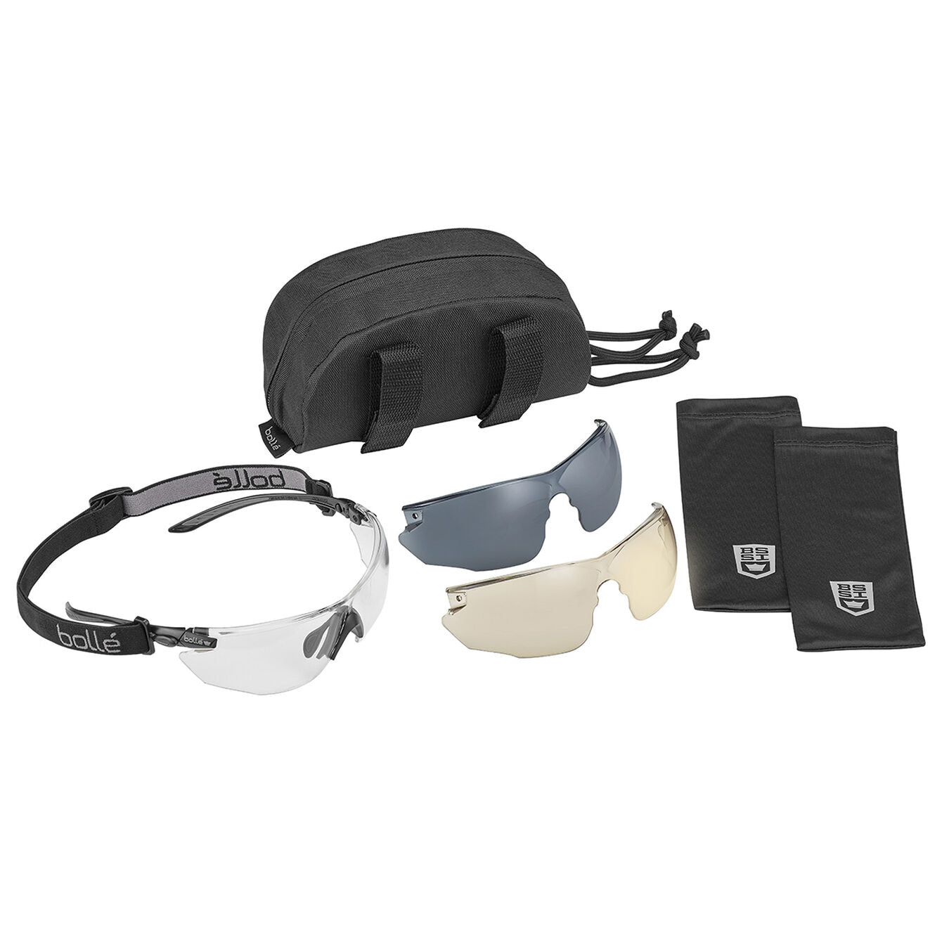 ชุดแว่นตา Bolle Safety รุ่น COMBAT KIT TACTICAL กรอบแว่นพร้อมกล่องแว่น พร้อมซองแว่น 