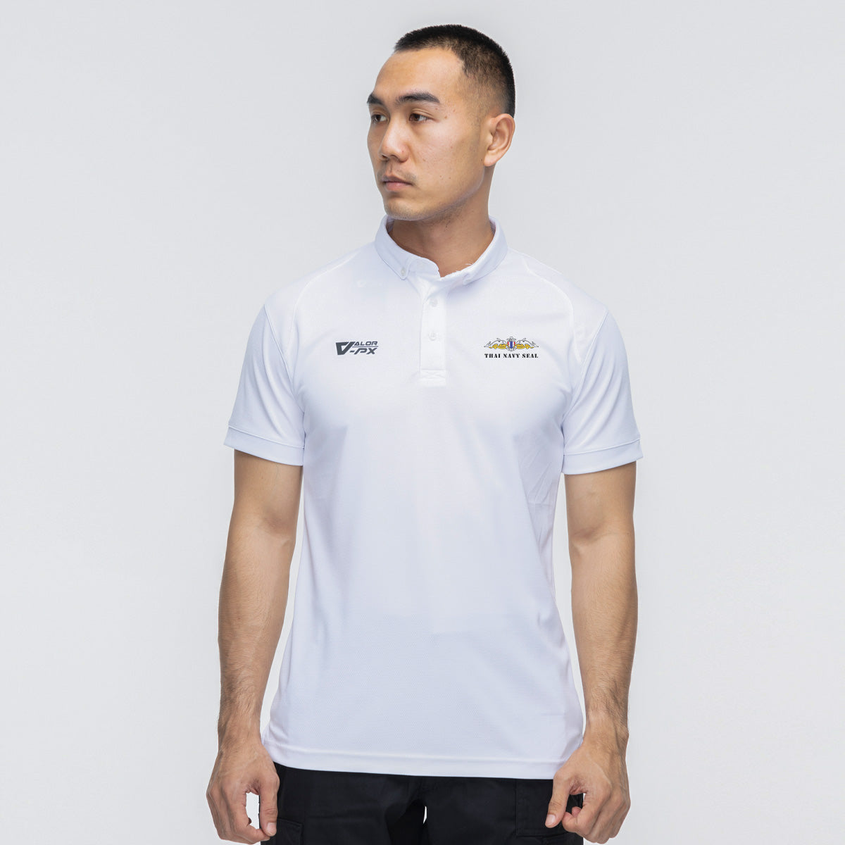 VALOR PX – เสื้อโปโล หน่วยบัญชาการสงครามพิเศษทางเรือ (SEAL) [สกรีนโลโก้หน่วยงาน ฟรี  I  Logo ภาษาอังกฤษ]