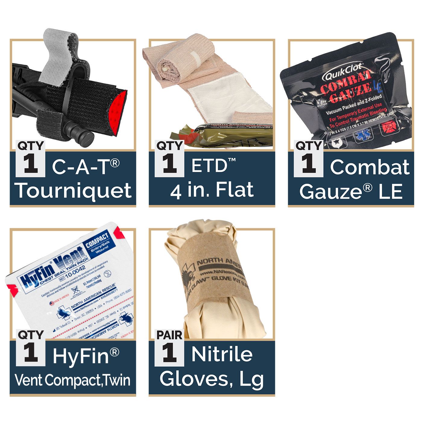 North American Rescue ROO M-FAK Kit With Combat Gauze LE [Black]