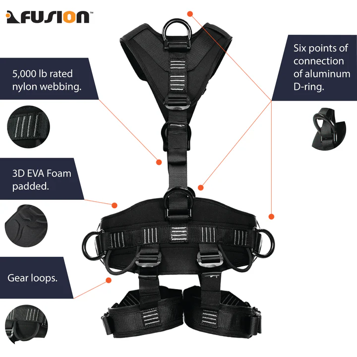 Fusion TAC-RESCUE Full Body 3D Harness [Black]