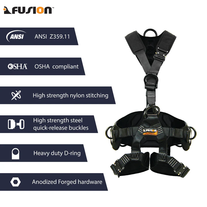 Fusion TAC-RESCUE Full Body 3D Harness [Black]