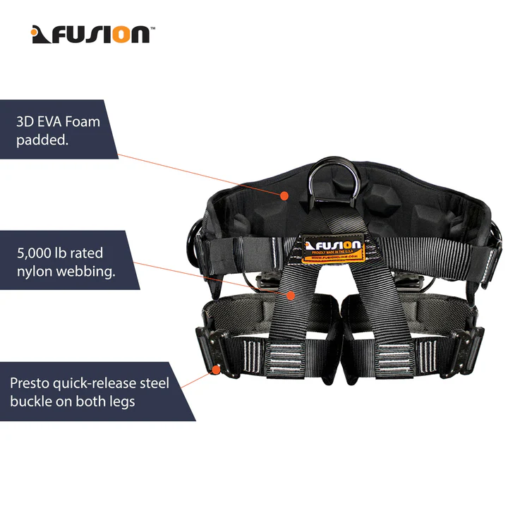 Fusion Spartacus Multi-Purpose Half Body Harness [ Black , S/M Size]