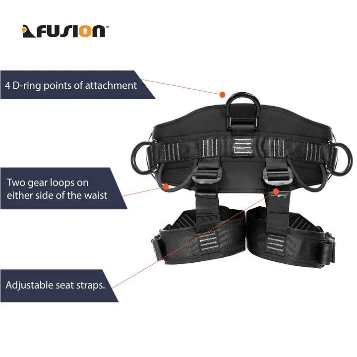 Fusion Spartacus Multi-Purpose Half Body Harness [ Black , S/M Size]