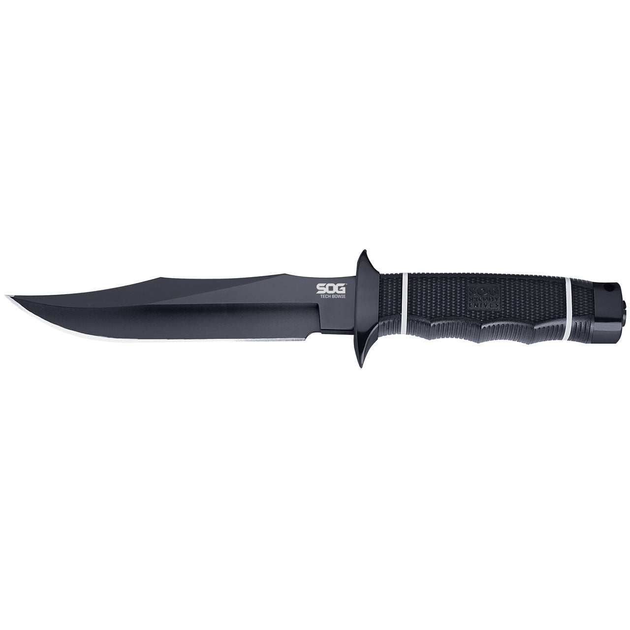 SOG Tech Bowie - Black, Professional Fixed Blade