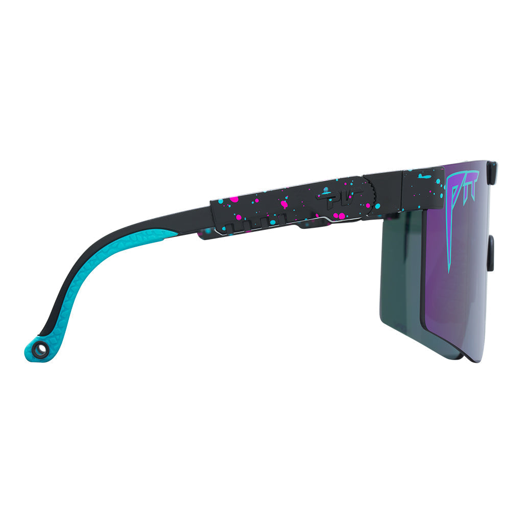 Lunettes De Soleil Pit Viper The Purple Reign Single Wide - Noir, Verres Violets, Neuf En Boîte