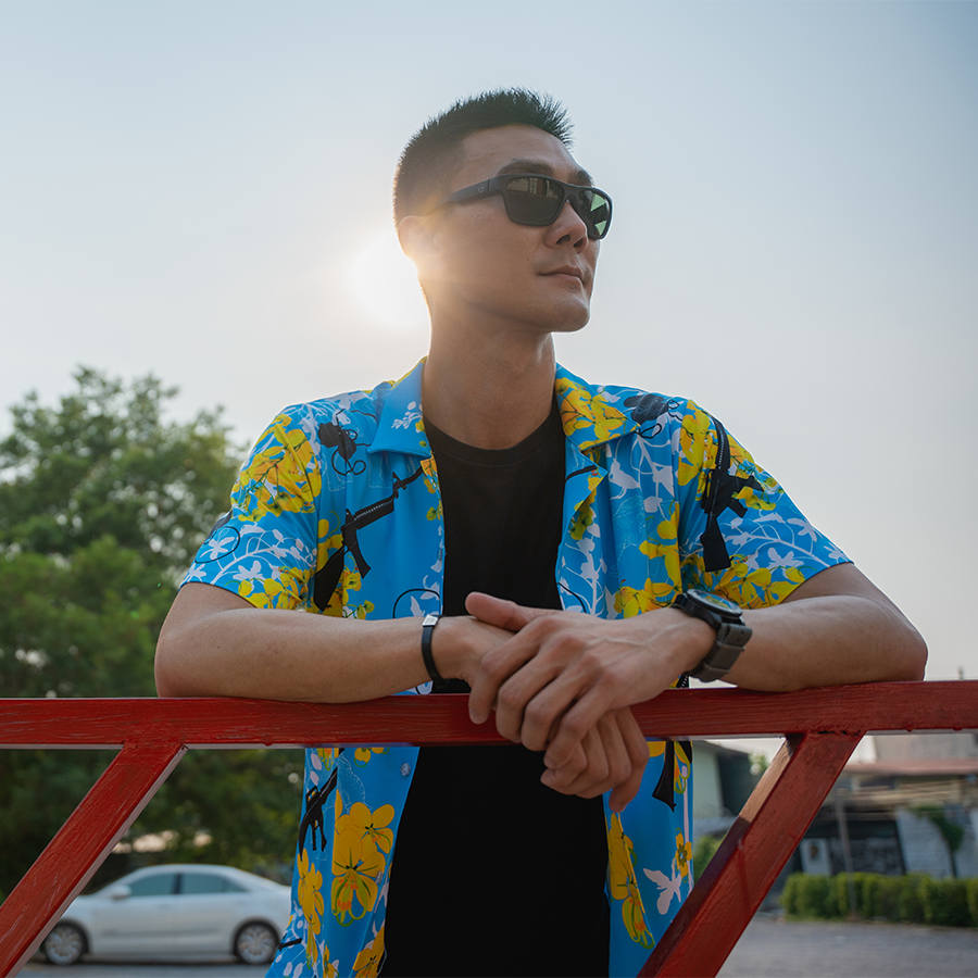 เสื้อฮาวาย VALOR PX - ไอยรา ห้าห้าหก Hawaii Shirt [Blue]