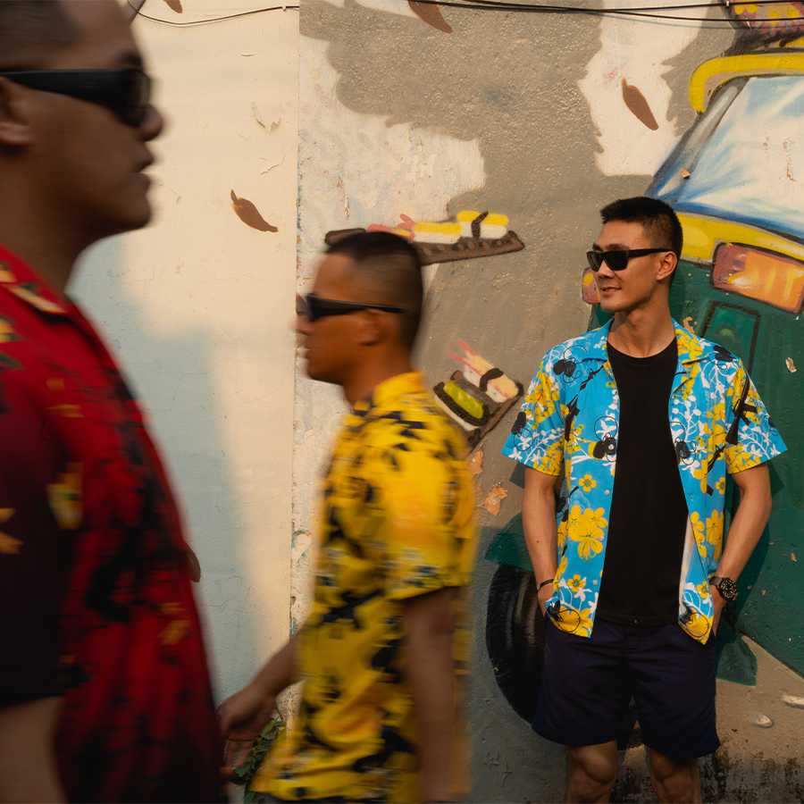 เสื้อฮาวาย VALOR PX - ไอยรา ห้าห้าหก Hawaii Shirt [Blue]