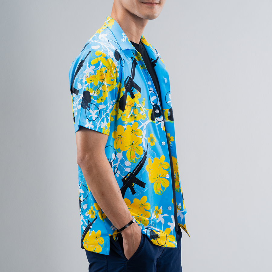 เสื้อฮาวาย VALOR PX - ไอยรา ห้าห้าหก Hawaii Shirt [Blue]