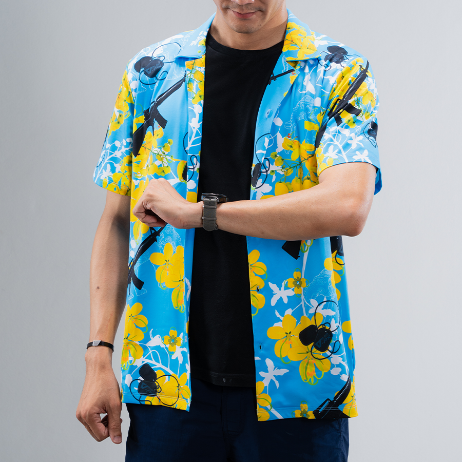 เสื้อฮาวาย VALOR PX - ไอยรา ห้าห้าหก Hawaii Shirt [Blue]