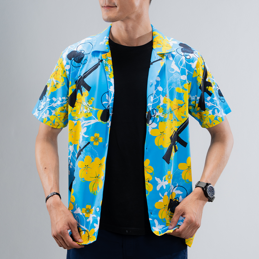 เสื้อฮาวาย VALOR PX - ไอยรา ห้าห้าหก Hawaii Shirt [Blue]