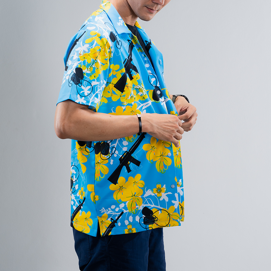 เสื้อฮาวาย VALOR PX - ไอยรา ห้าห้าหก Hawaii Shirt [Blue]