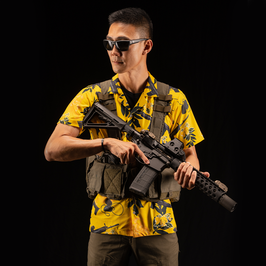 เสื้อฮาวาย VALOR PX - พญาครุฑประทับ Scar Hawaii Shirt
