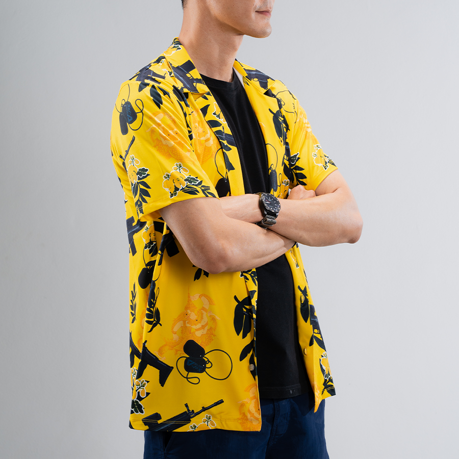เสื้อฮาวาย VALOR PX - พญาครุฑประทับ Scar Hawaii Shirt