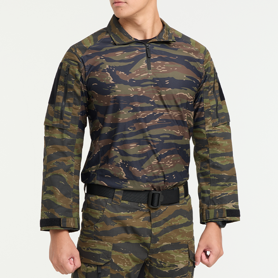 เสื้อทหาร Valor PX - Native Combat Shirt [Tiger Stripe] เสื้อคอมแบท ตำรวจพลร่ม