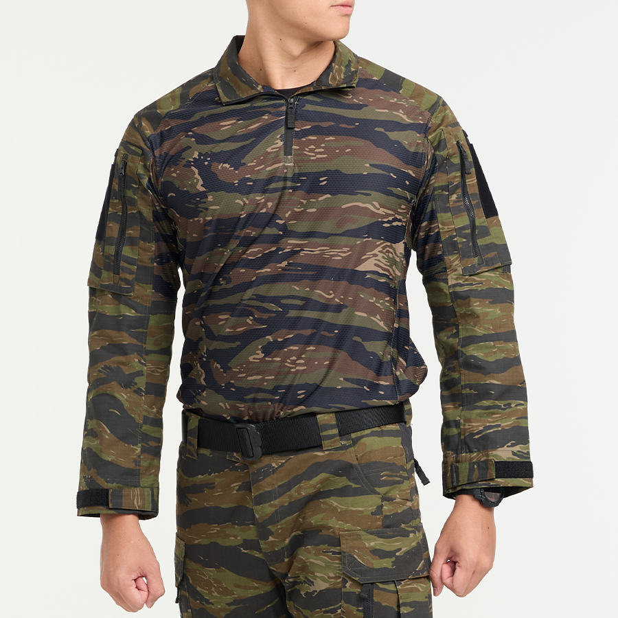 เสื้อทหาร Valor PX - Native Combat Shirt [Tiger Stripe] เสื้อคอมแบท ตำรวจพลร่ม