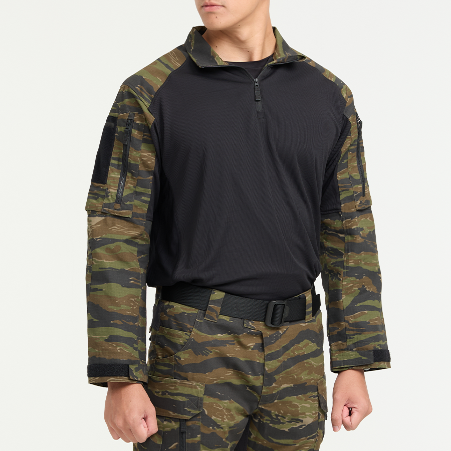 เสื้อทหาร Valor PX - Native Combat Shirt [Tiger Stripe] เสื้อคอมแบท ตำรวจพลร่ม