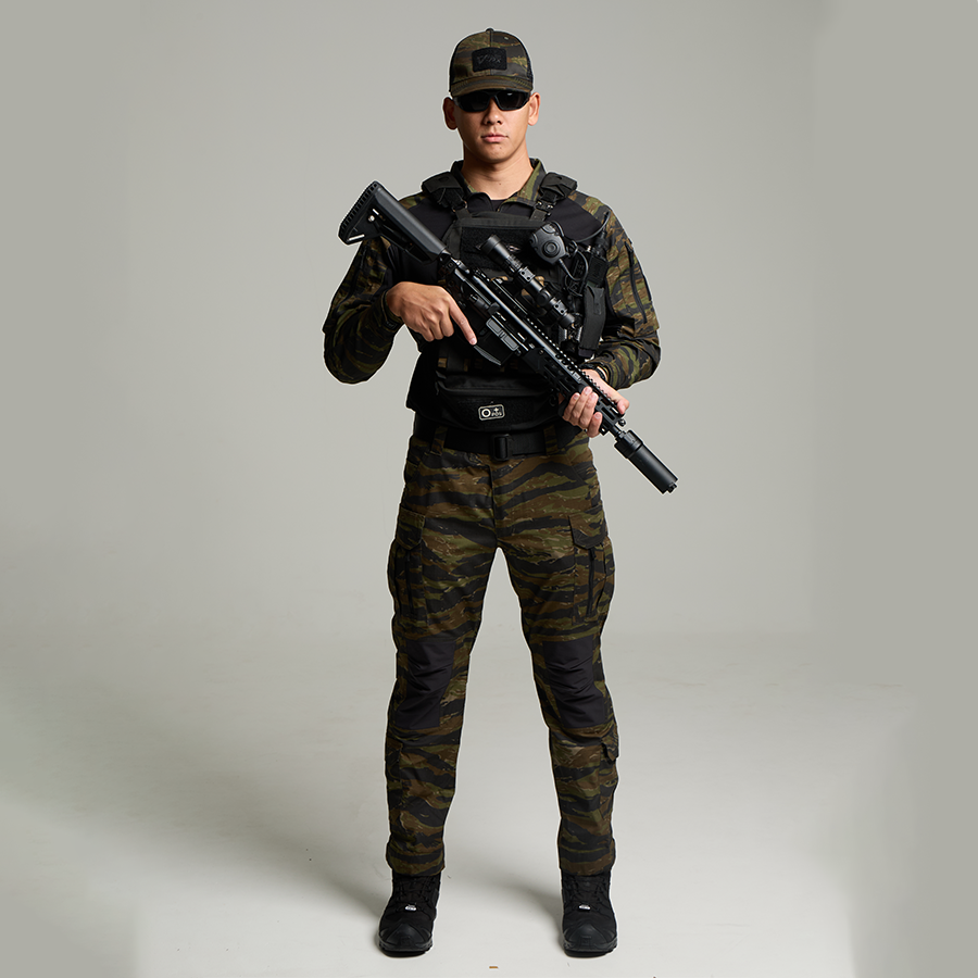 เสื้อทหาร Valor PX - Native Combat Shirt [Tiger Stripe] เสื้อคอมแบท ตำรวจพลร่ม