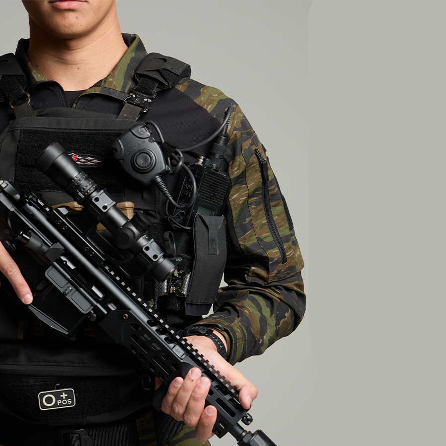 เสื้อทหาร Valor PX - Native Combat Shirt [Tiger Stripe] เสื้อคอมแบท ตำรวจพลร่ม