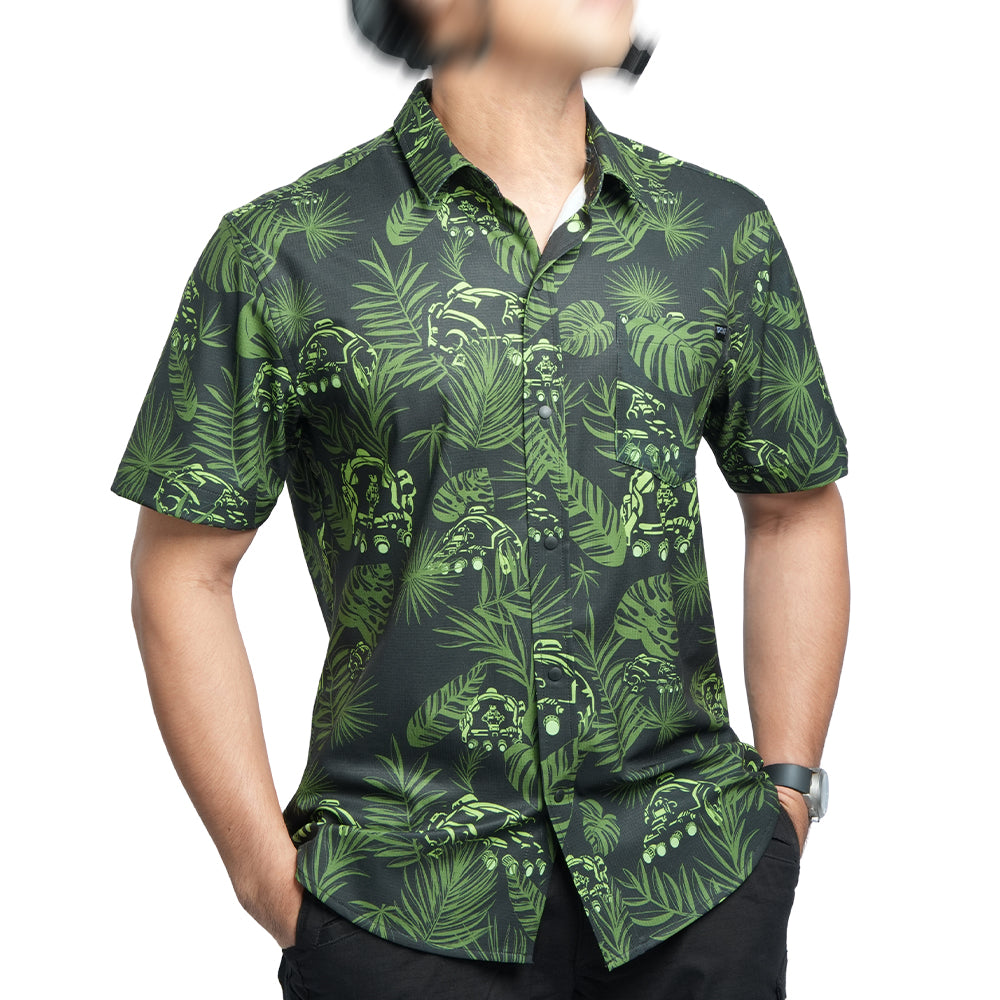 เสื้อพรางสีเขียว พรางแฟขั่น เชิ้ดฮาวาย 