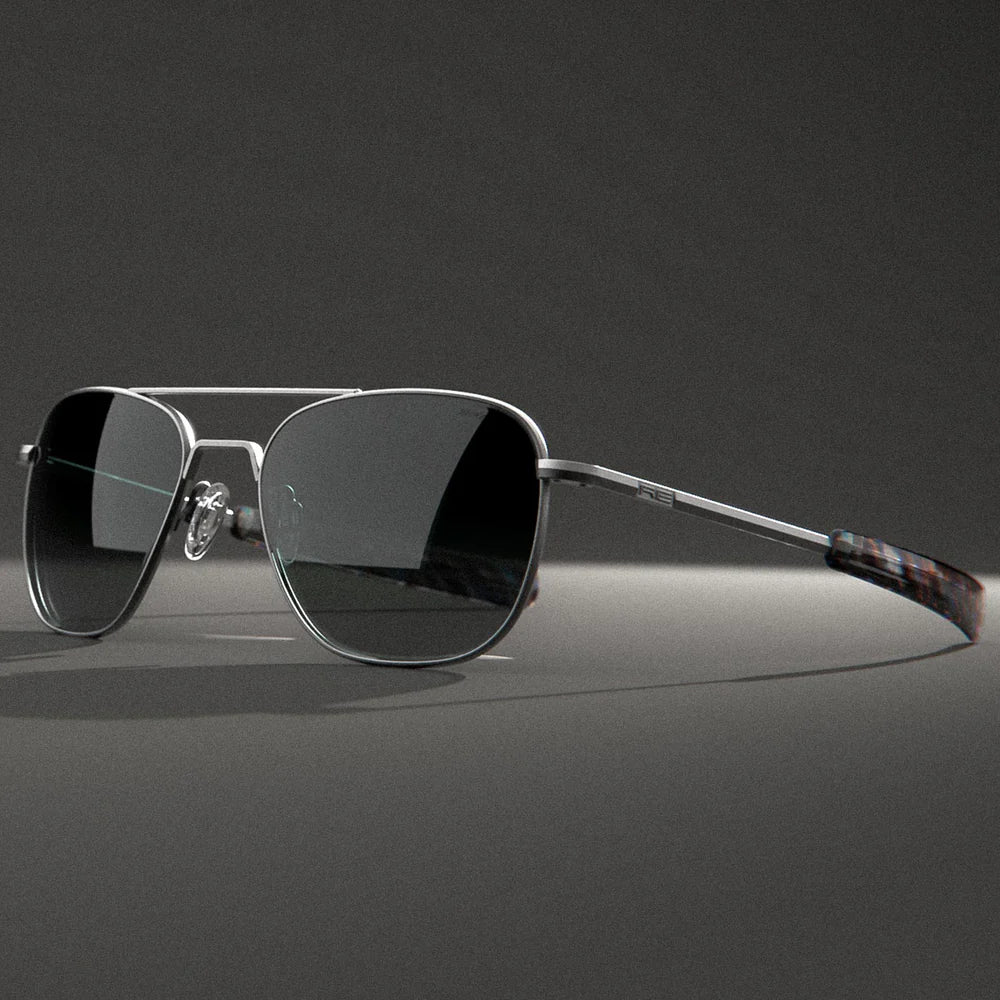 Randolph - Aviator Satin Gunmetal & Slate แว่นตา ระดับโลก