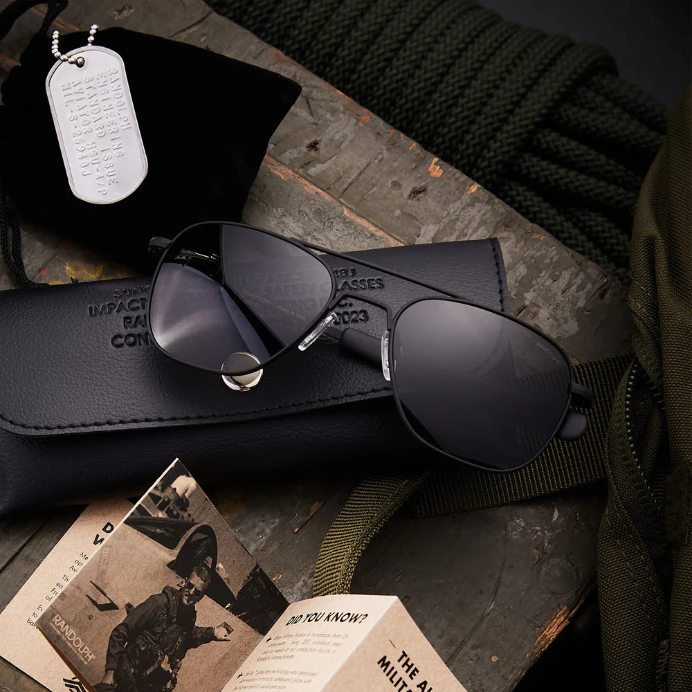 แว่นตาสายลุย เทดูดีไม่ซ้ำใคร กับ Randolph - Aviator Military Special Edition - Matte Black