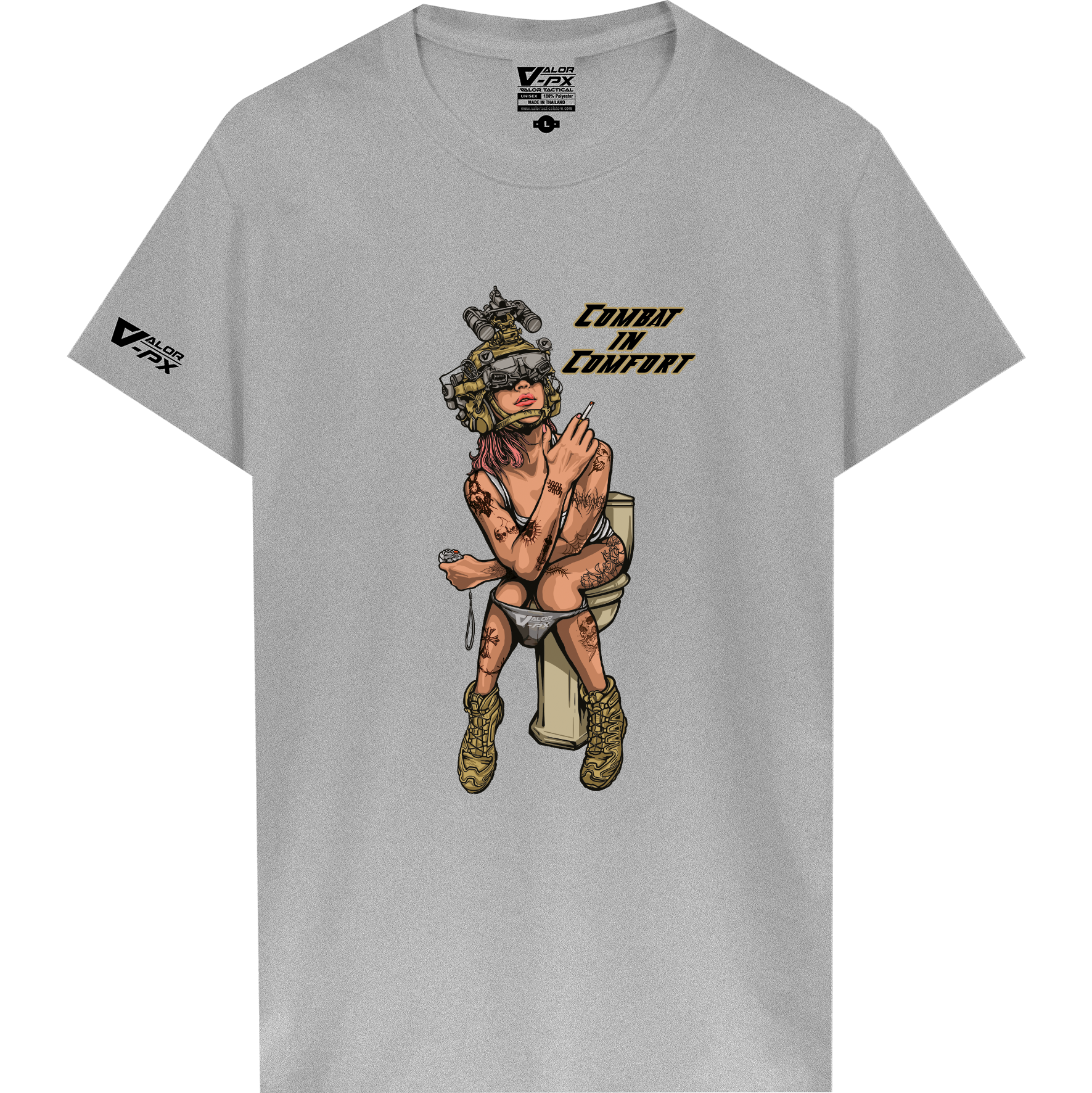 เสื้อยืดสกรีนลาย VALOR PX - Combat in Comfort T-Shirt เสื้อใส่เที่ยว