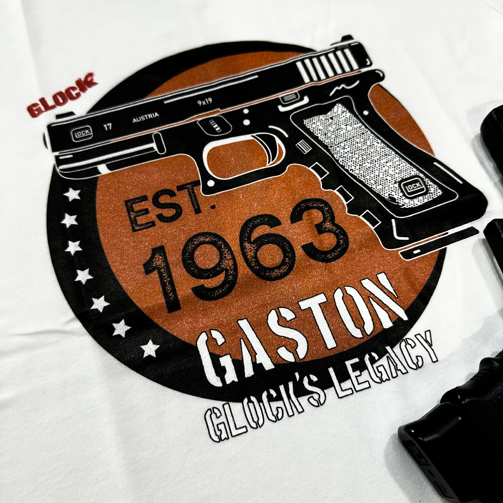 เสื้อยืดสกรีนลาย VALOR PX - Gaston Glock's Legacy T-Shirt เสื้อใส่เที่ยว ลายกราฟิก