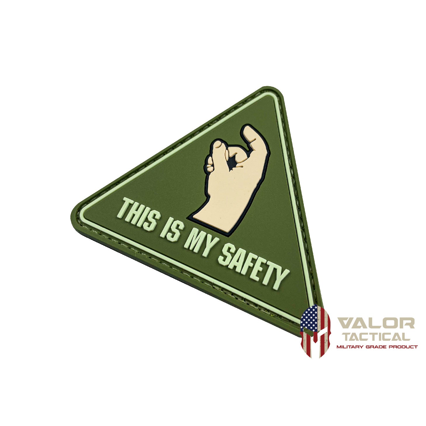 Valor PX PVC Patches - this is my safety - Ranger green