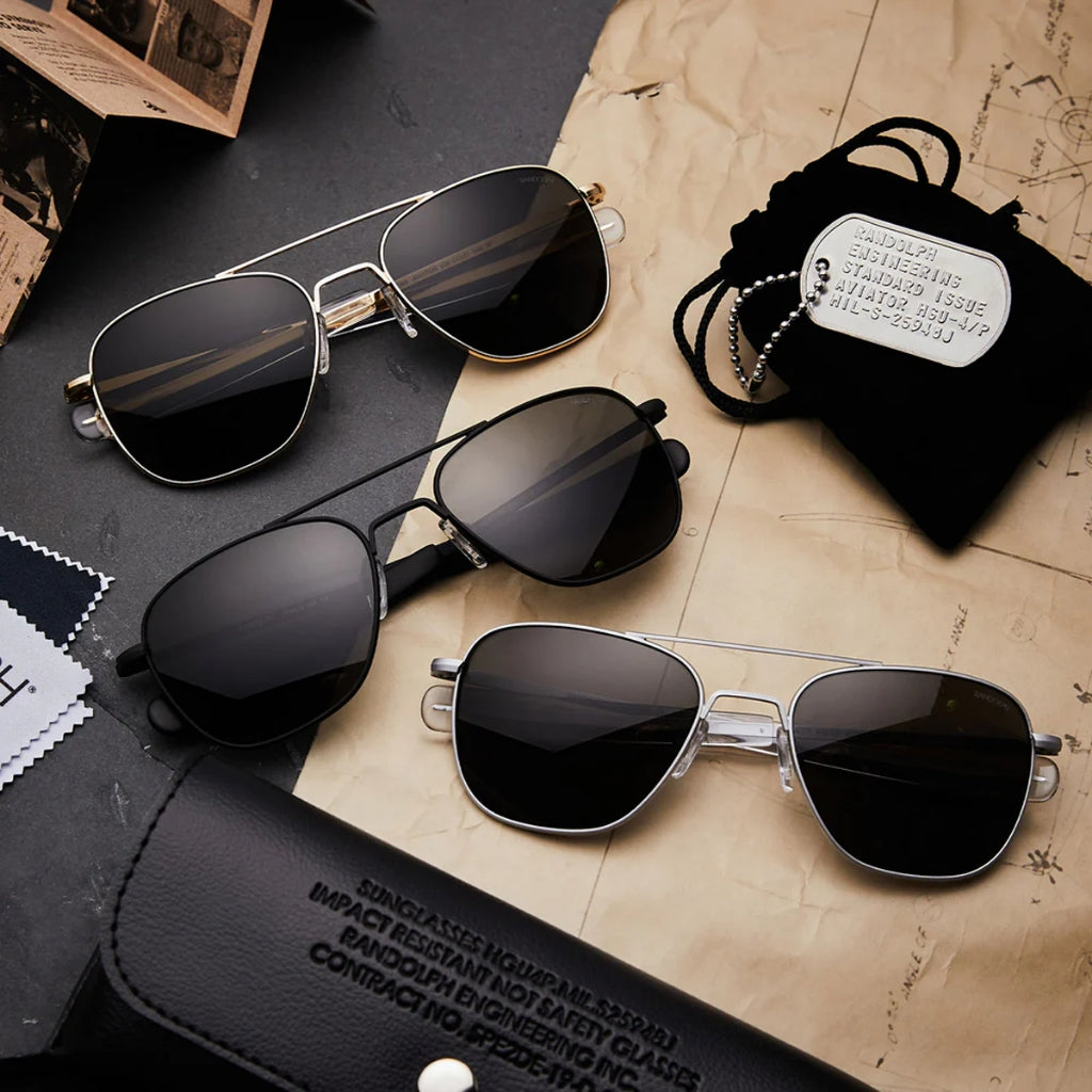 Randolph แว่นตารุ่น Aviator Military Special Edition - Matte Chrome มาตรฐานองทัพ ที่ดาราเลือกใช้งาน 