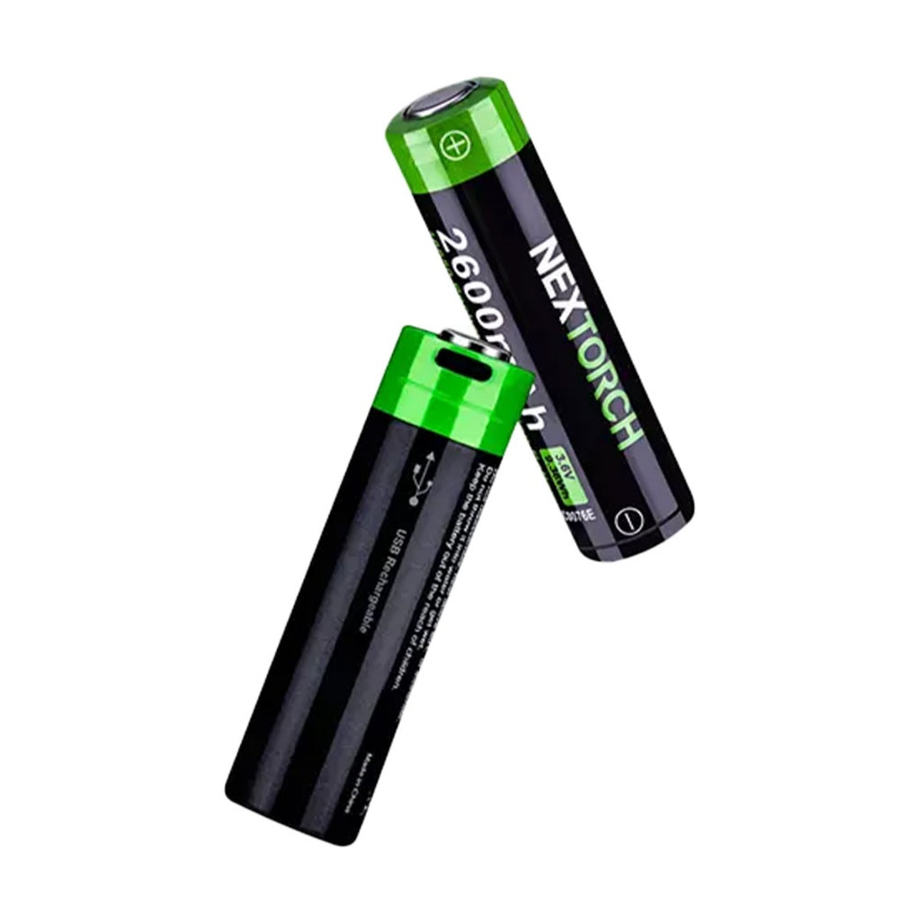Nextorch - 18650 Rechargeable Lithium Battery 2600 MaH, USBC Charge