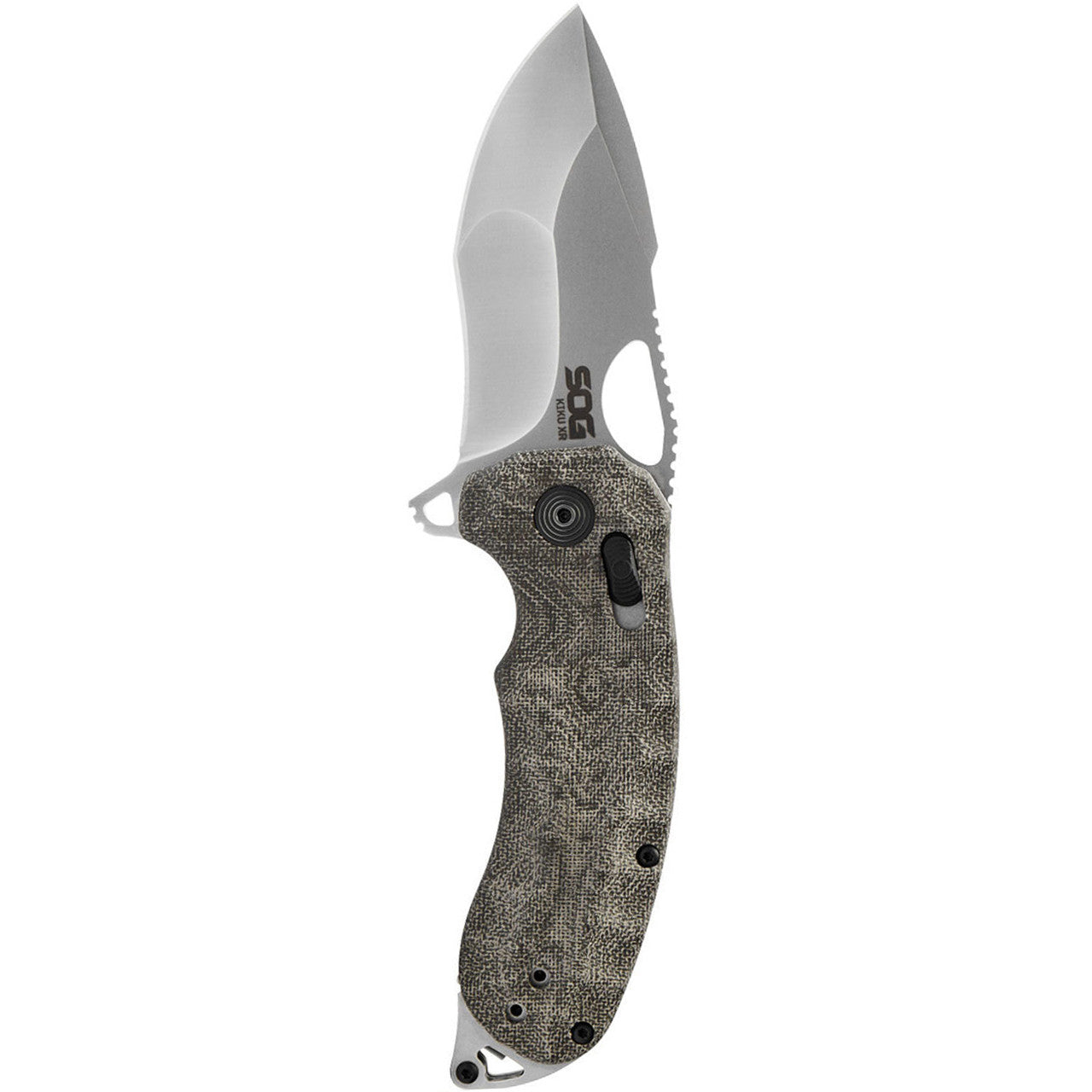 SOG Kiku XR - Natural Linen Micarta, Outdoor Use Folding Knife