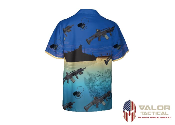 Valor PX-Hawaii-Shirt มัจฉานุจู่โจม [DARK BLUE]