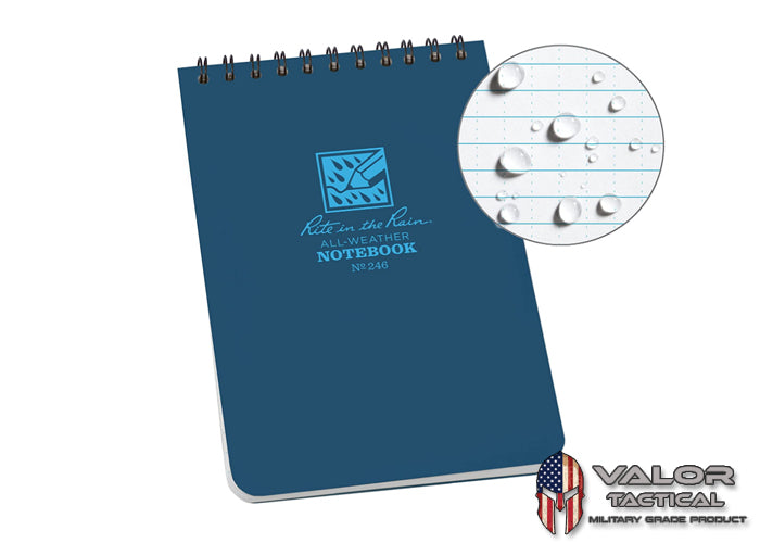 Rite In The Rain - [ Universal ] 4x6 Top Spiral with Polydura Cover Notebook [ Blue ]