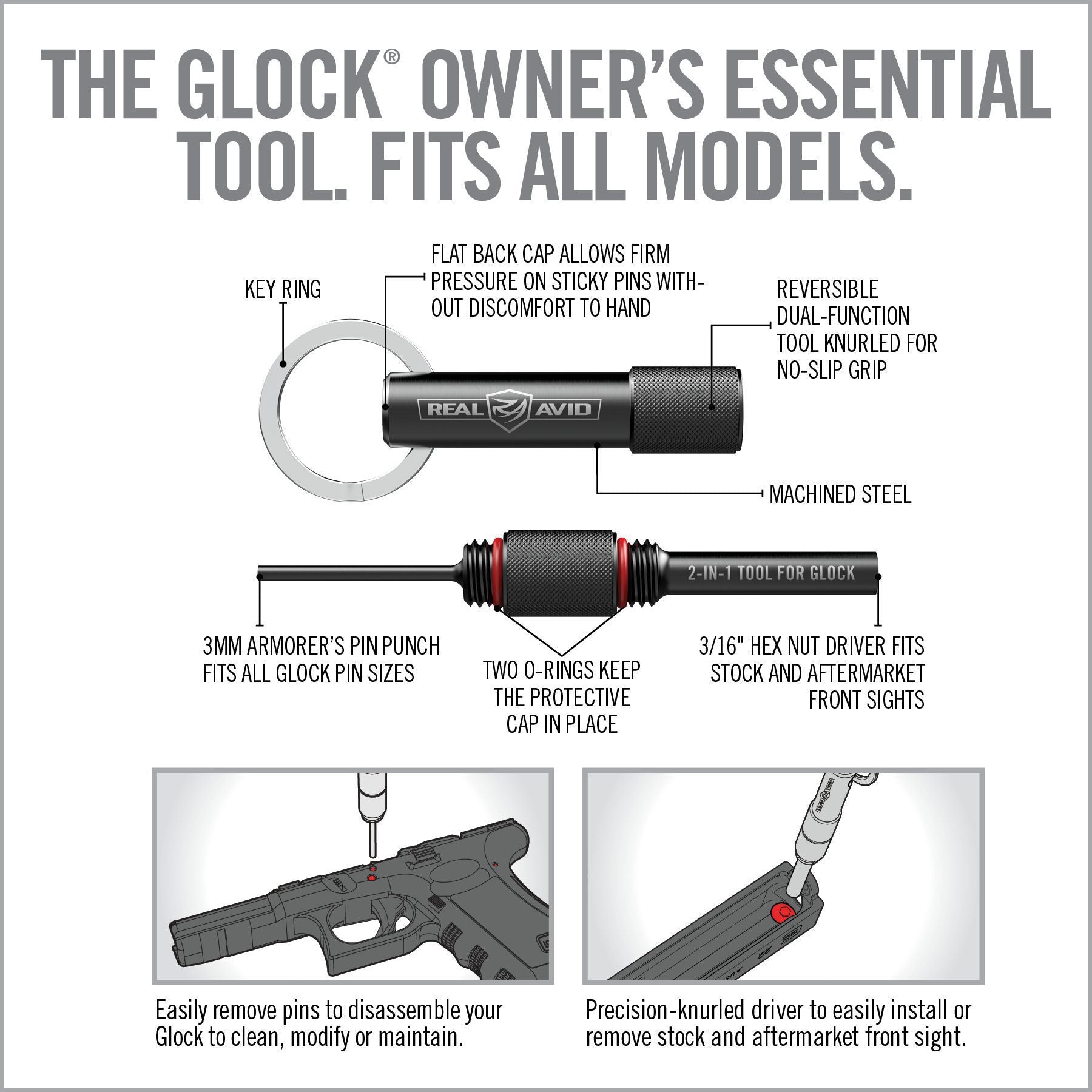 REAL AVID - 2-in-1 Tool for Glock