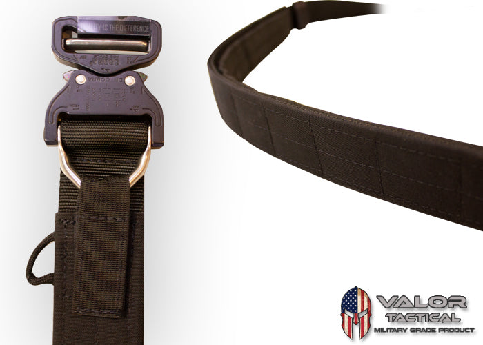 G-Code - Contract Series Operator's Belt 1.75" Cobra Buckle/D-Ring With Velcro and Pad Inner Belt [Black/Black]