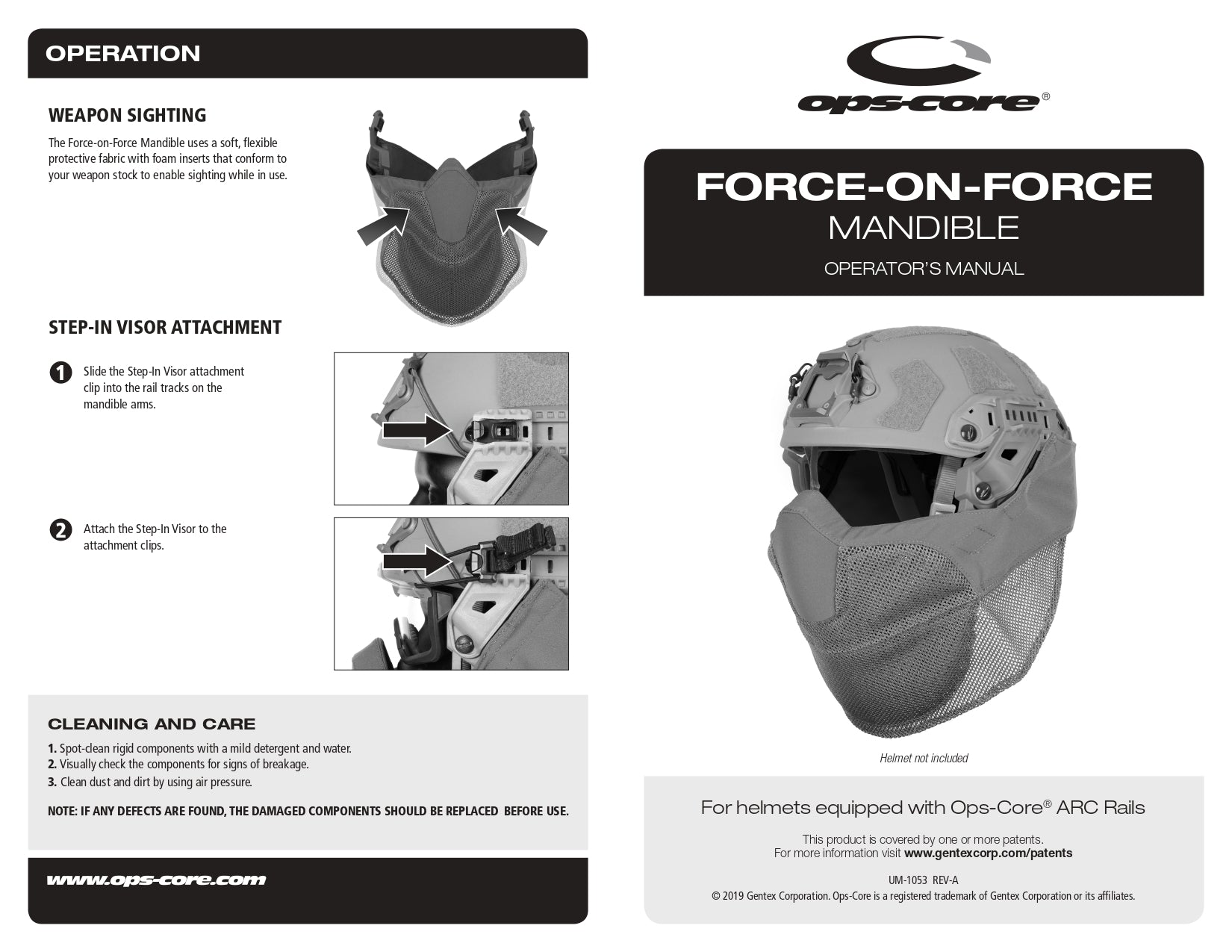 Ops Core - FORCE-ON-FORCE MANDIBLE  [ Black]