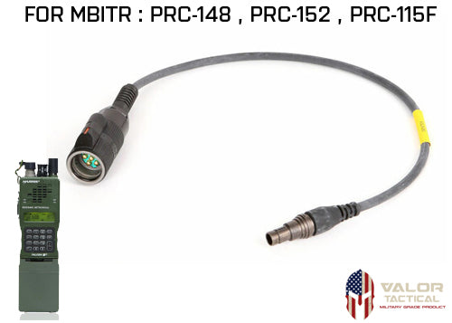 Ops Core - Modular PTT RADIO CABLE [ for PRC ( MBITR ) Radio ] [ BLACK ]