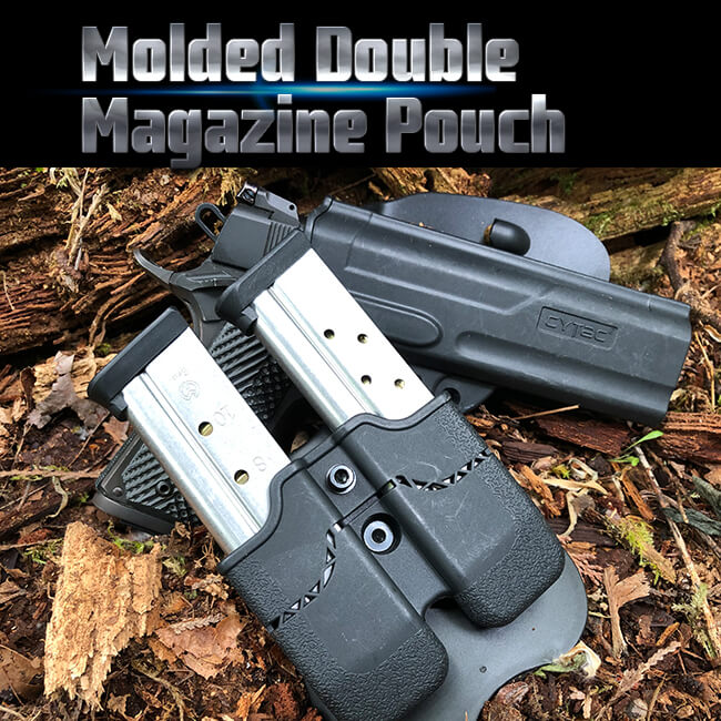 CYTAC - Double Magazine Pouch with Belt Clip, Black [ for Double Stack Magazine ]