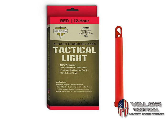 Tac Shield - Tactical Light 10แท่ง/กล่อง 6นิ้ว - 12ชม. [ Red ]