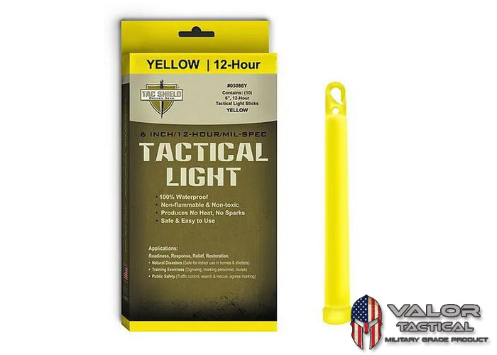 Tac Shield - Tactical Light 10แท่ง/กล่อง 6นิ้ว - 12ชม. [ Yellow ]